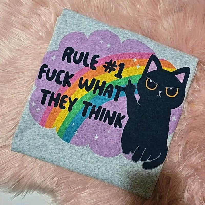 Rule #1 F what they think , Funny Graphic Tee Hoodie, Sweatshirt | GrindPrints.com