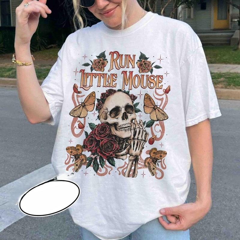 Run Little Mouse Shirt, Rose Skeleton Shirt, Haunting Adeline T-shirt, Dark Romance Merch, Smut Reader, Book Lover Gifts...