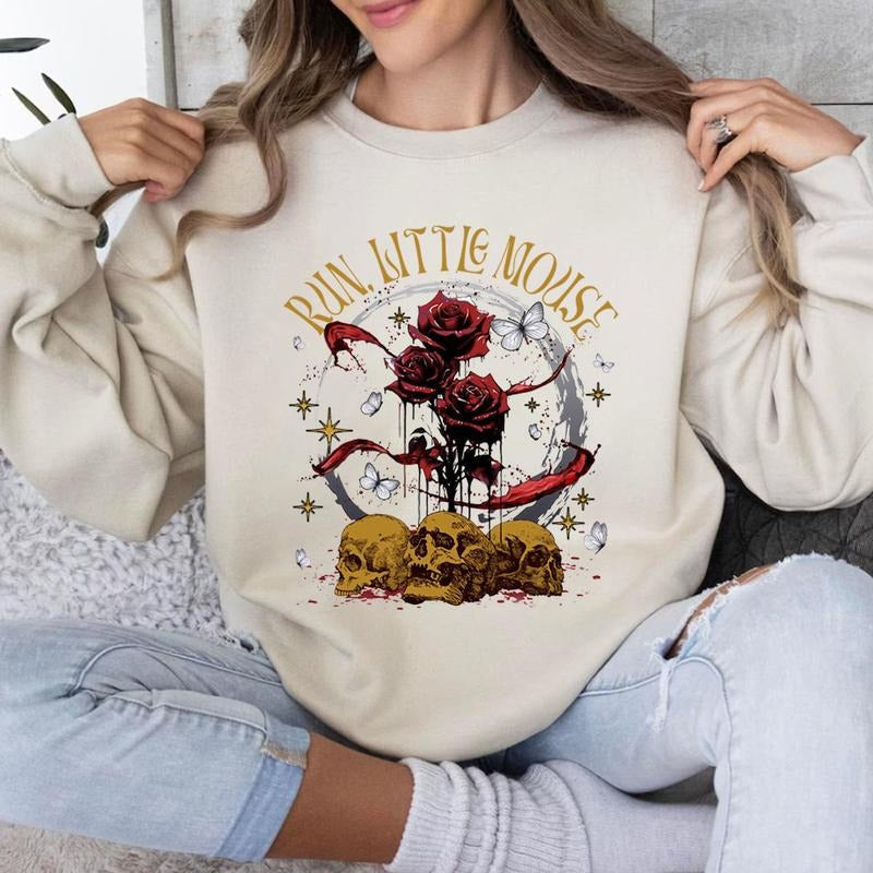 Run Little Mouse Haunting Adeline Shirt Dark Romance Smut Reader Book Lover Rose Shirt Rose Skeleton Womenswear Womenswear T-Shirts, Hoodie, Sweatshirt
