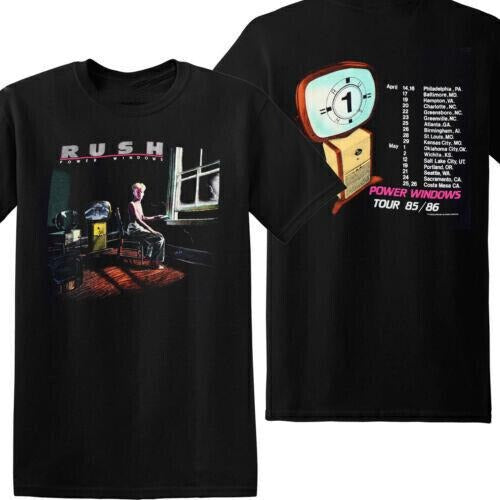Rush Power Windows Tour 1985 T-Shirt Black Band Concert 80s Gift Hoodie, Sweatshirt | GrindPrints.com