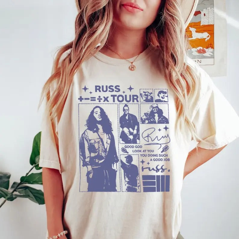 Russ Shirt Santiago Graphic T-shirt Russ Tour Sweatshirt Russ Vintage 90s Hoodie Gift For Fans Men Women | GrindPrints.com