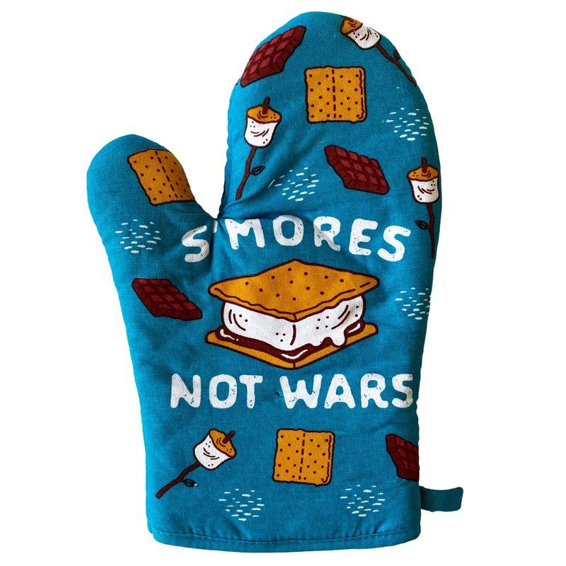 S'Mores Not Wars Oven Mitt Funny Summer Campfire Graphic Kitchen Glove Funny Graphic Kitchenwear Camping  Funny Food ...