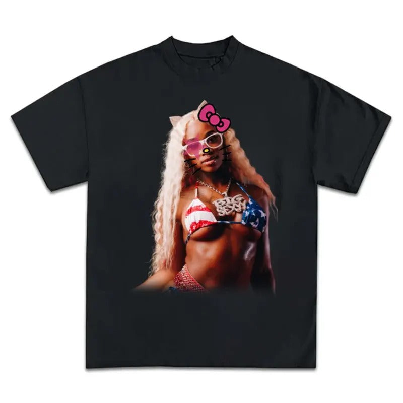 S Red Kitty Super Star Graphic Rap Tee Shirt Streetwear New Design Hoodie, Sweatshirt | GrindPrints.com