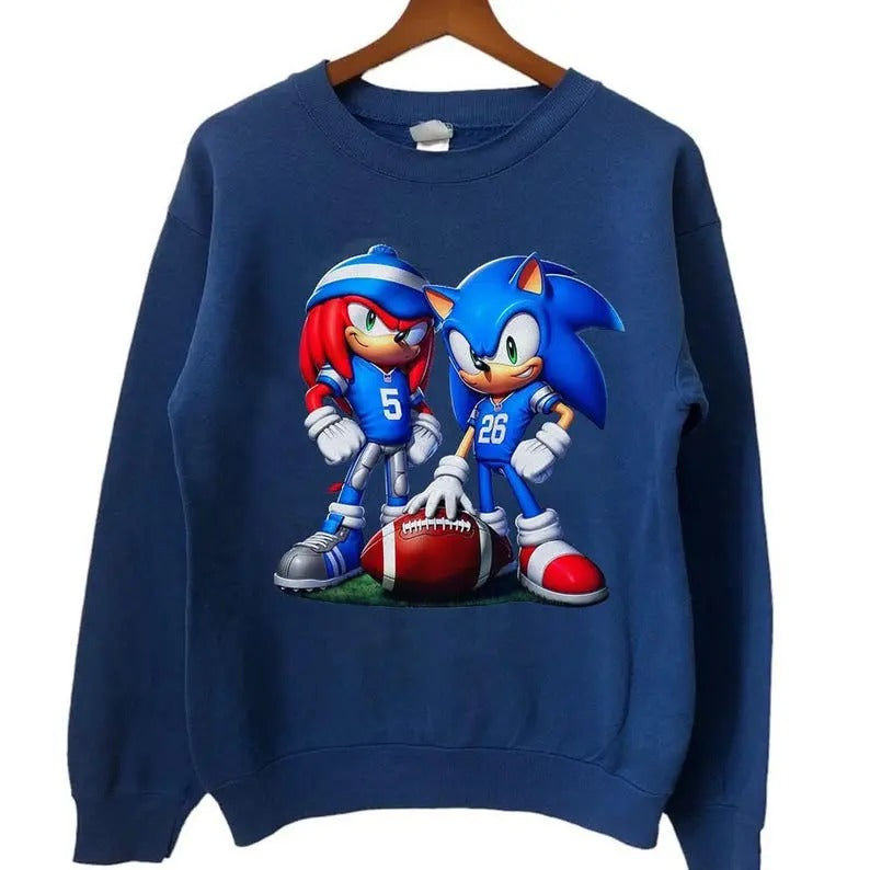 S0n1c and Knckles - Detr01t Football, Li0s Football sweatshirt, Football Funny  sweatshirt, Unisex Full Size For Fans...