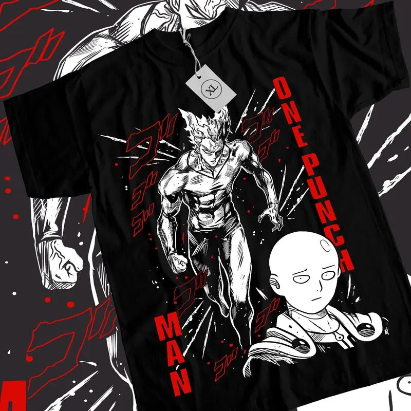 SAITAMA One Punch Man T-Shirt S-4XL Anime Manga Gifts Black Short Sleeve Tshirt S-4XL Hoodie, Sweatshirt | GrindPrints.com