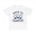 [SALE UP TO 45%] Wave to Earth Funny Bunny Astronauts Meme Graphics T-shirt for men and women Classic Cotton Menswear...