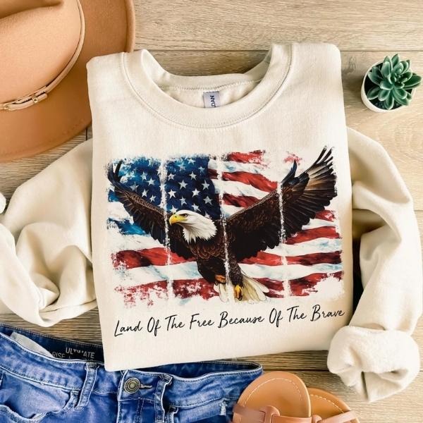 [SALE UP 60%] American Flag Eagle Memorial Day & 4th July Land Free Shirt Patriotic Tribute Heroes T-Shirts, Hoodie, Sweatshirt