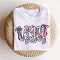 [SALE UP 60%] Cute Coquette 4th July Memorial Day USA Retro Floral Flag Shirt Red White Blue Summer Top T-Shirts, Hoodie, Sweatshirt