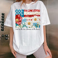 [SALE UP TO 60%] Cute USA Flag T-Shirt Sweatshirt, Memorial Day and Independence Day Shirt, Floral Red White Blue...