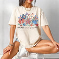 [SALE UP TO 60%] Land of the Free Because of the Brave Shirt, 4th of July & Memorial Day Tee, Floral America T-Shirt...