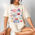 [SALE UP 60%] Red White Goose Funny 4th July Shirt Retro Boho Floral Patriotic USA Summer T-Shirts, Hoodie, Sweatshirt