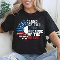 [SALE UP TO 60%] USA Sunflower Flag T-Shirt Sweatshirt, Land of the Free Tee, Memorial Day And  4th of July Patriotic...
