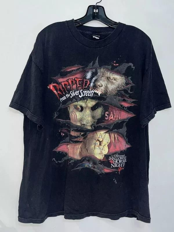SAW Movie Baggy Horror Halloween Cyber Grunge black T Shirt NH11833 Hoodie, Sweatshirt | GrindPrints.com