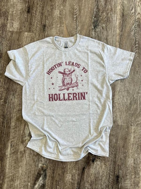 SINGLE SHIRT - Hootin Leads to Hollerin - Funny Shirt - Owl Shirt - Summer Tee Hoodie, Sweatshirt | GrindPrints.com