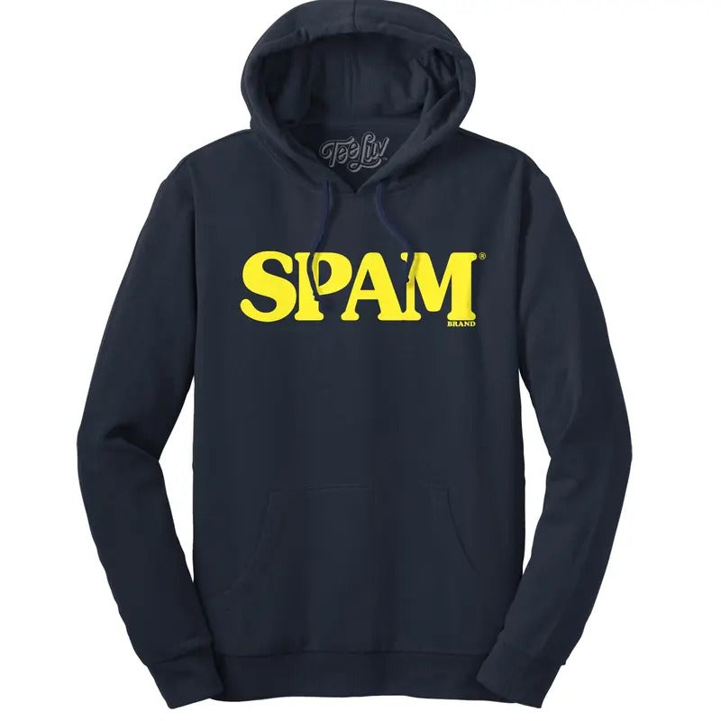 SPAM Logo Hooded Sweatshirt - Navy Blue T-Shirts, Hoodie | GrindPrints.com