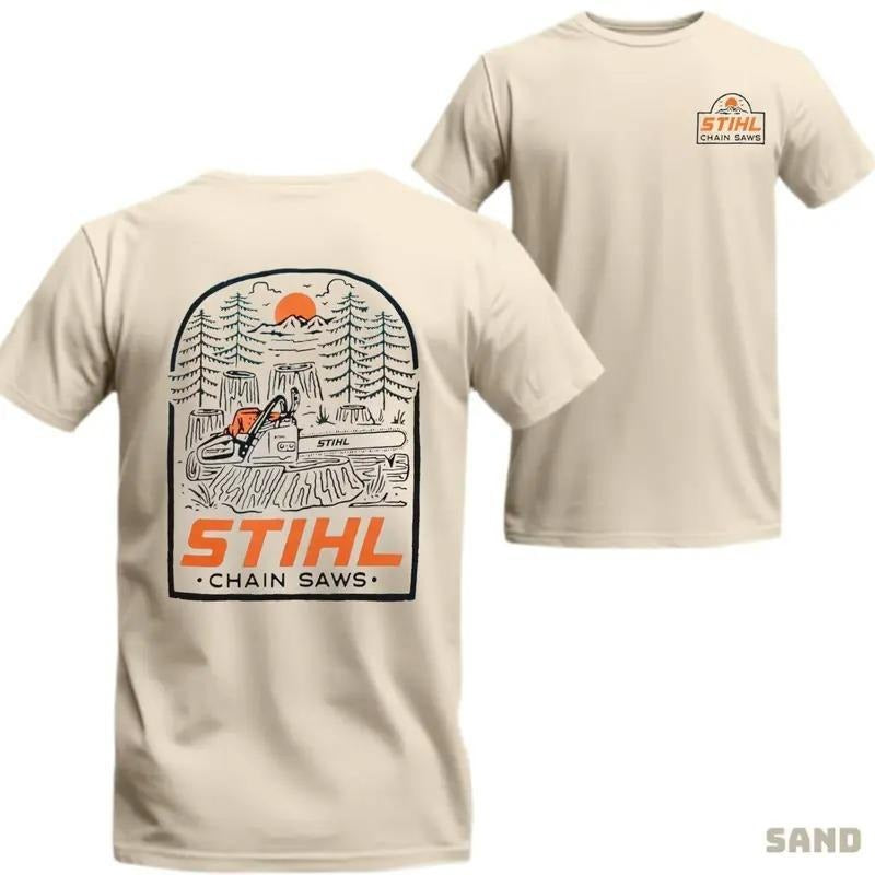 STIHL Into The Woods T-Shirt, Stihl Graphic Tee, Casual Wood Worker Tee, Outdoor Logging Workwear, Y2k, Back to School...