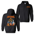 STIHL Trump 2 Sided Hoodie Sweatshirt T-Shirt, Camo Workwear Shirt, Trump with Chainsaw Graphic Tee, For Men And Women,...