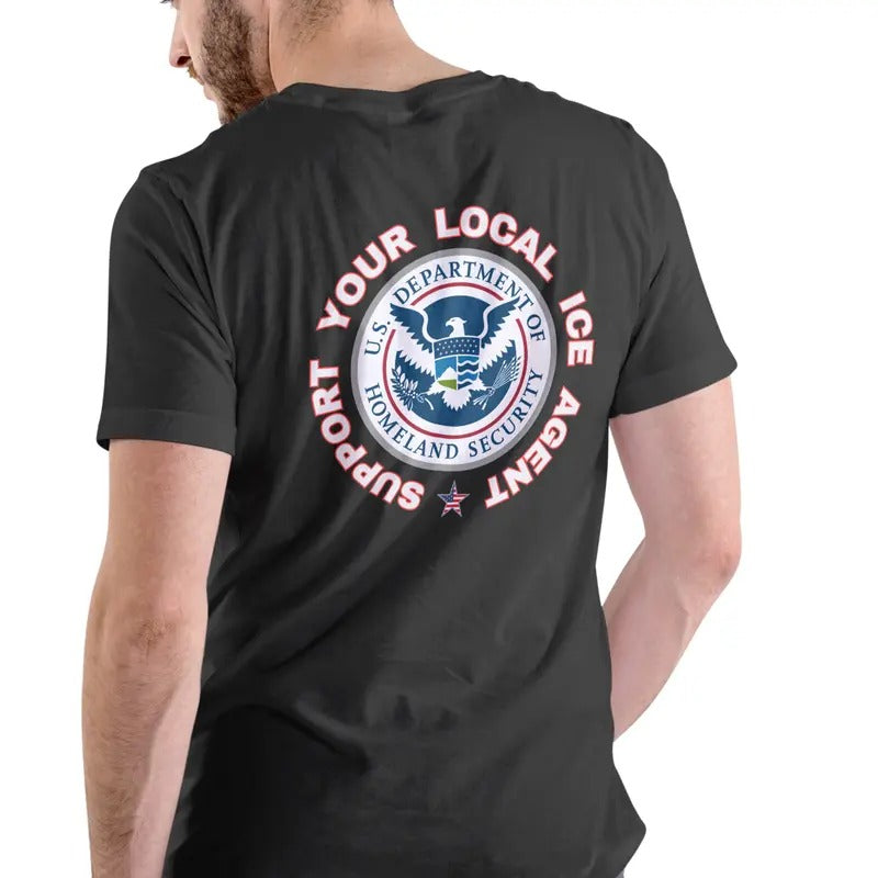 SUPPORT YOUR LOCAL ICE AGENT Cotton Menswear Soft T-Shirts, Hoodie, Sweatshirt