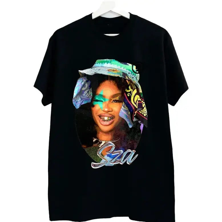 SZA GRAPHIC BLACK T-SHIRT Classic Cotton Hoodie, Sweatshirt | GrindPrints.com