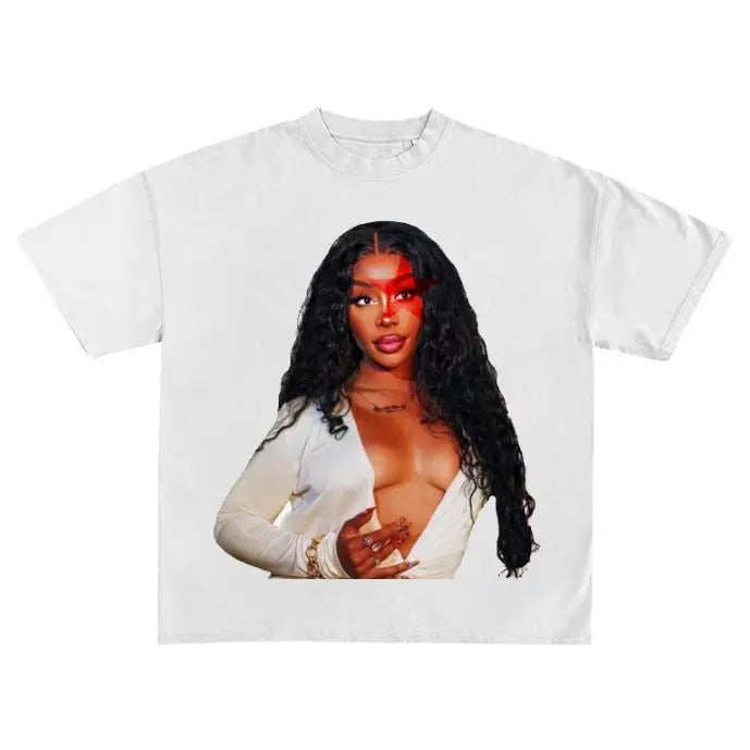 SZA Red Star Tee, Gift Shirt Classic Cotton Top Hoodie, Sweatshirt | GrindPrints.com