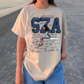 SZA Vintage T-Shirt Sweatshirt Breathable Casual Breathable Casual Comfort Comfortable Top Womenswear Cotton Embroidered...