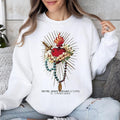 Sacred Heart - Shirt or Sweatshirt, Blessed Heart, Pink Sweatshirt Hoodie | GrindPrints.com