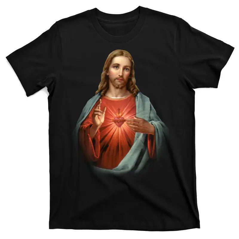 Sacred Heart Of Jesus T-Shirt Menswear Top Hoodie, Sweatshirt | GrindPrints.com