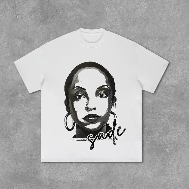 Sade Adu Graphics Print Vintage T-Shirt Cotton Hoodie, Sweatshirt | GrindPrints.com