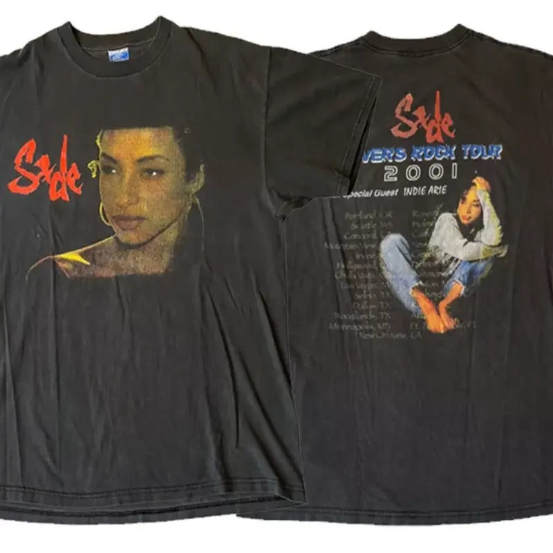 Sade Love Tour T-Shirt, Vtg 90s Sade Album Concert T-Shirt Crewneck Underwear Menswear Streetwear Tropical Bestie Hoodie,...