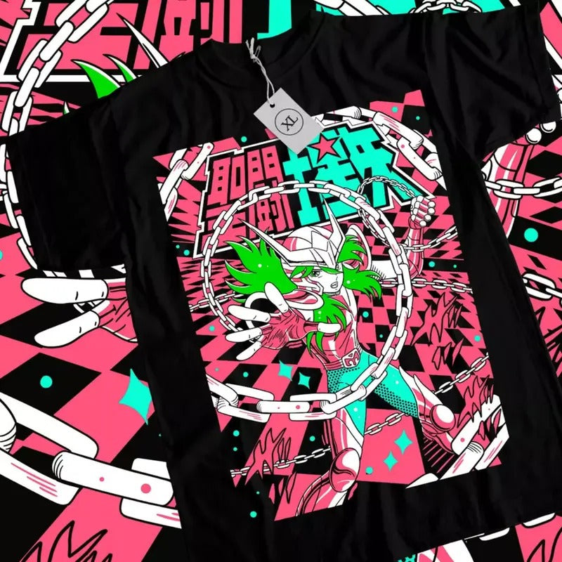 Saint Seiya Anime T-Shirt & Sweatshirt, Andromeda Shun Graphic Tee, Anime Manga Lover Gifts Hoodie | GrindPrints.com