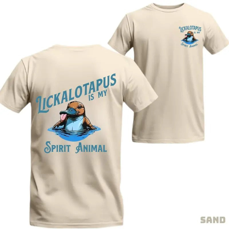 [Sale Up To 60%] Lickalotapus Is My Spirit Animal Mens Funny T-shirt Tropical Streetwear Top Menswear Shortsleeve T-shirt...