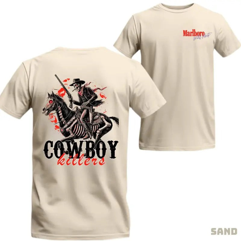 [Sale Up To 60%] Marlboro Wild West Cowboy Killer Tshirt - Cowboys Outfits Men