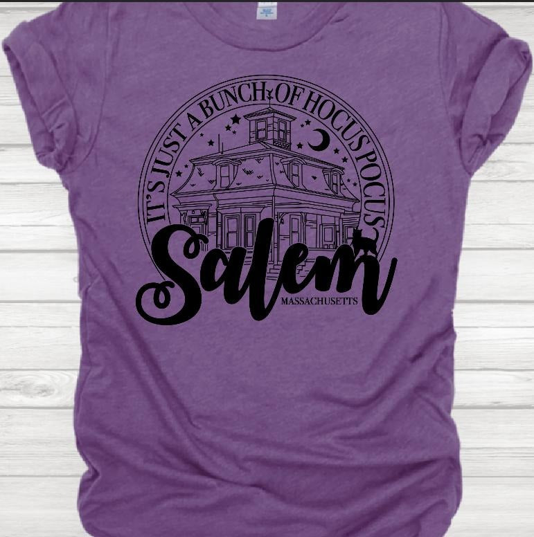 Salem Hocus Pocus T-shirt - Purple Casual Top with Graphic Design for Women Hoodie, Sweatshirt | GrindPrints.com