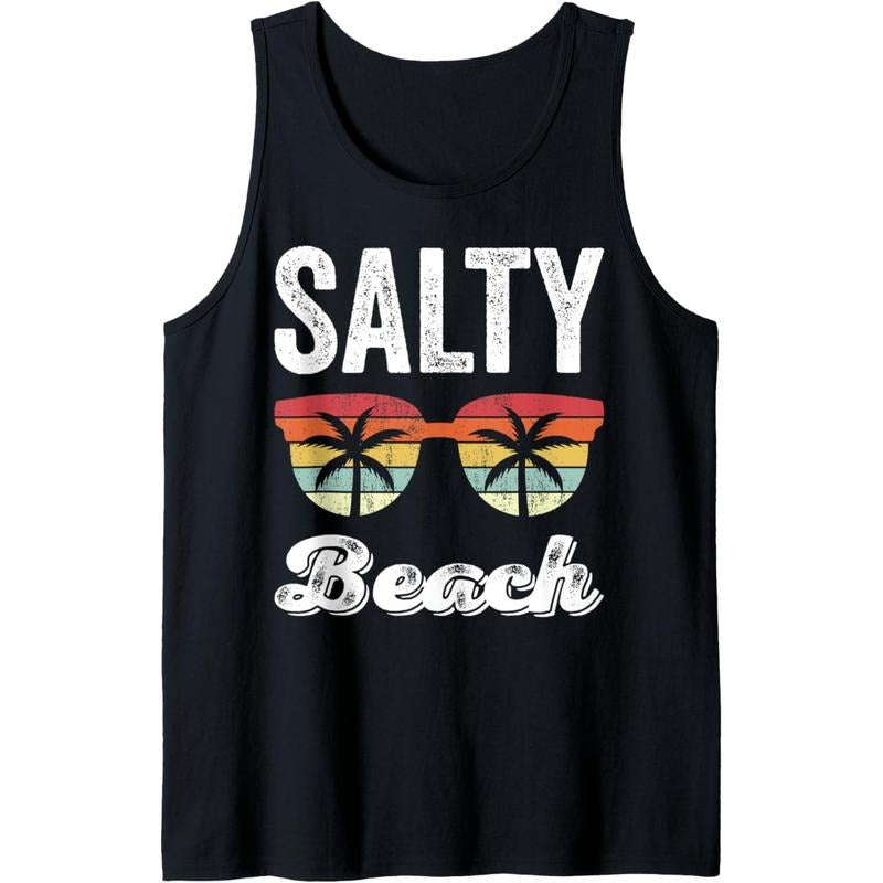 Salty Beach Tank Top Funny Beach Vacation Shirt Summer Tank Top MADE IN USA Hoodie, Sweatshirt | GrindPrints.com