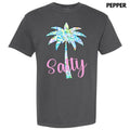 Salty Palm Tree Comfort Colors T-Shirt 'NLB' Hoodie, Sweatshirt | GrindPrints.com