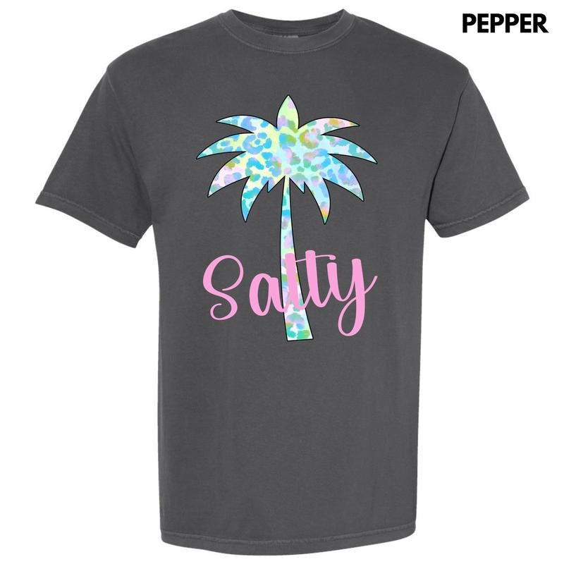 Salty Palm Tree Comfort Colors T-Shirt 'NLB' Hoodie, Sweatshirt | GrindPrints.com