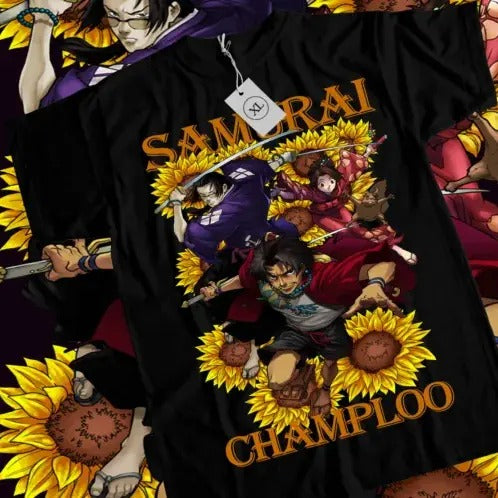 Samurai Champloo T-Shirt Manga Anime Walk Mugen Jin Fuu Kasumi Shirt All Size Hoodie, Sweatshirt | GrindPrints.com