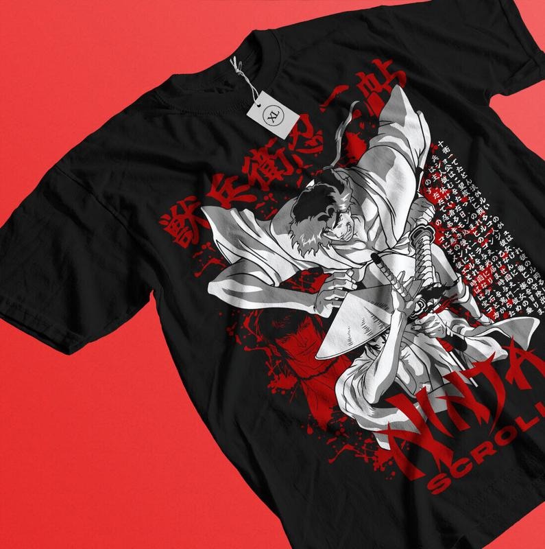Samurai Champloo T-Shirt S-4XL Horror Anime Walk Mugen Jin Fuu Kasumi Scrol Gift Shirt Hoodie, Sweatshirt | GrindPrints.com