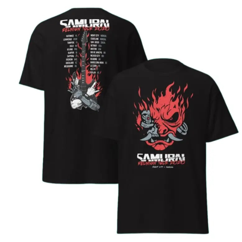 Samurai Reunion Tour Shirt With Tour locations Classic Samurai Band Shirt Cyberpunk Samurai T-Shirt Classic Top Hoodie,...