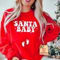 Santa Baby Sweatshirt, Pregnancy Announcement Sweatshirt, Christmas Maternity Shirt, Holiday Gender Reveal Sweatshirt,...