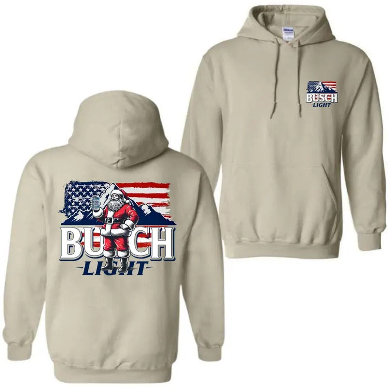 Santa Busch Light Flag USA Busch Light Busch Light Santa Shirt Funny Shirt 100% Cotton Classic T-Shirts, Hoodie, Sweatshirt