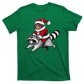 Santa Cat Raccoon Funny Christmas Animal Lover Fun T-Shirt for Men or Women Hoodie, Sweatshirt | GrindPrints.com
