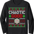 Santa Chaotic Good Christmas D20 Ugly Tabletop Sweater Long Sleeve T-Shirt Hoodie, Sweatshirt | GrindPrints.com
