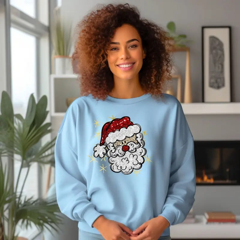 Santa Crewneck Sweatshirt T-Shirts, Hoodie | GrindPrints.com