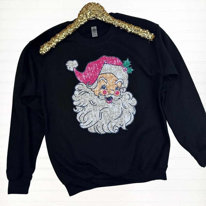 Santa Faux Sequin Sweatshirt T-Shirts, Hoodie | GrindPrints.com
