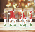 Santa Gnomes | 16 oz Glass with Permanent Vinyl Wrap T-Shirts, Hoodie, Sweatshirt | GrindPrints.com