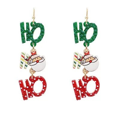 Santa HOHOHO Earrings T-Shirts, Hoodie, Sweatshirt | GrindPrints.com