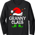 Santa Hat Granny Claus Elf Funny Ugly Christmas Sweater Long Sleeve T-Shirt Hoodie, Sweatshirt | GrindPrints.com