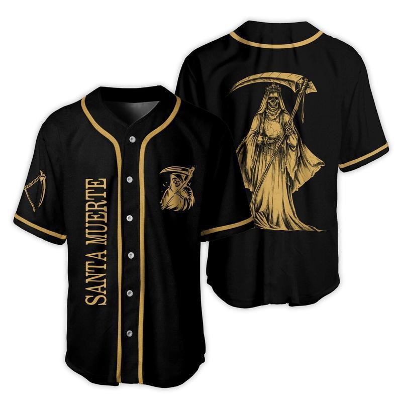 Santa Muerte Mexico Baseball Jersey Mexican Love Jersey Shirt Jersey For Him For Her Gift For Mexicans Hoodie, Sweatshirt