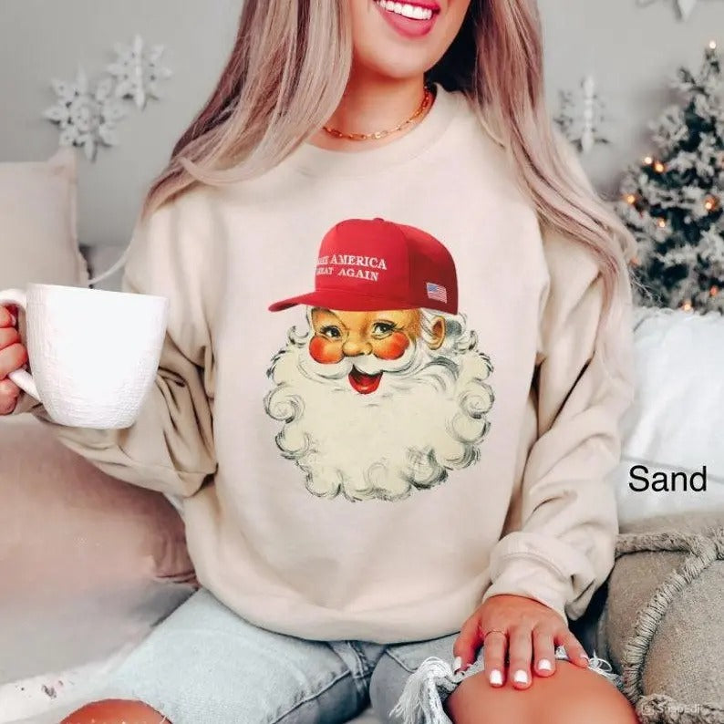 Santa Trump Christmas Sweatshirt, Funny Christmas Shirt, Santa Trump Shirt, Election Shirt, Republican Christmas , Trump...